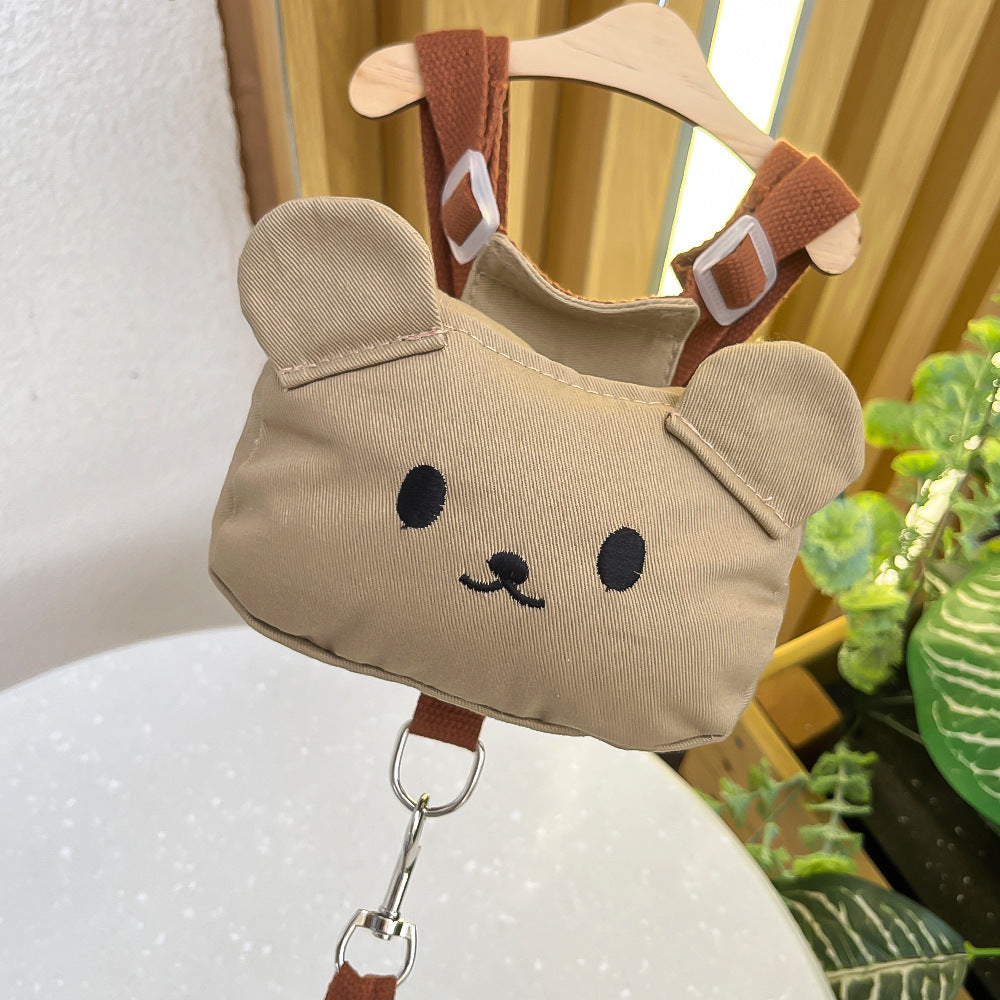 Pet dog chest and back harness double shoulder bag for cats when going outdoors with a leash