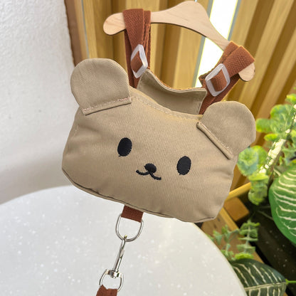 Pet dog chest and back harness double shoulder bag for cats when going outdoors with a leash