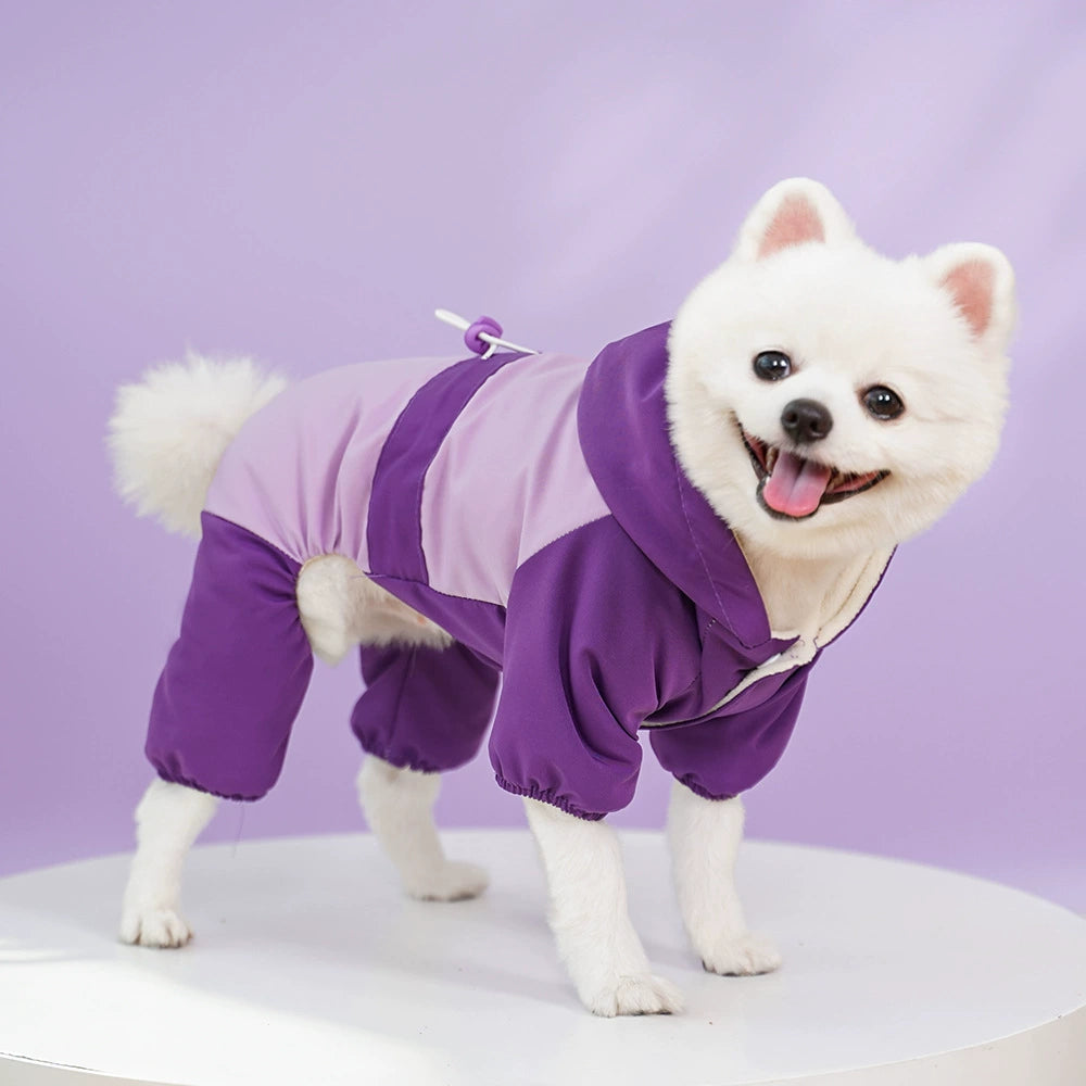 Autumn and winter warm four-legged pet clothing cotton-padded waterproof ski