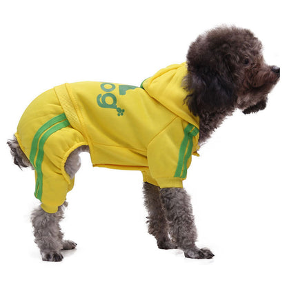 Factory custom dog clothes four-foot hoodie button pet clothes Pet supplies Cat clothes Autumn and winter