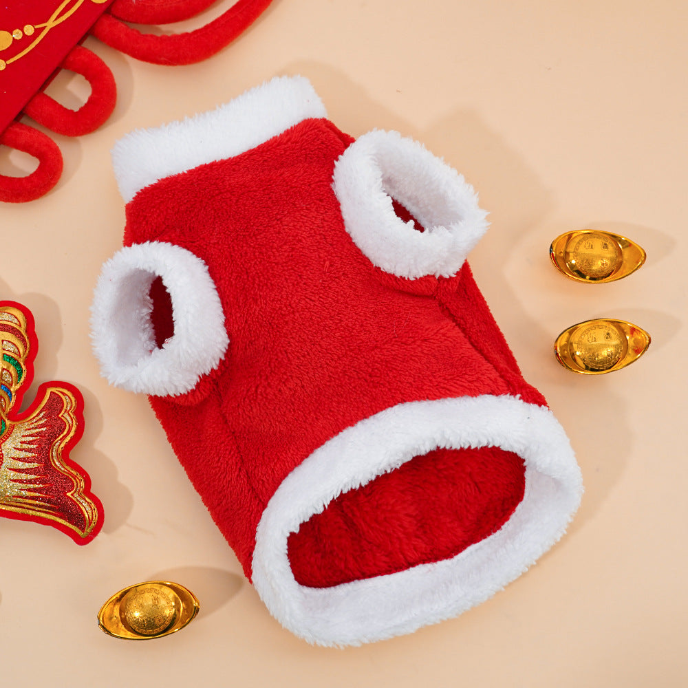 Pet cat dog New Year clothes small dog pet New Year winter wholesale