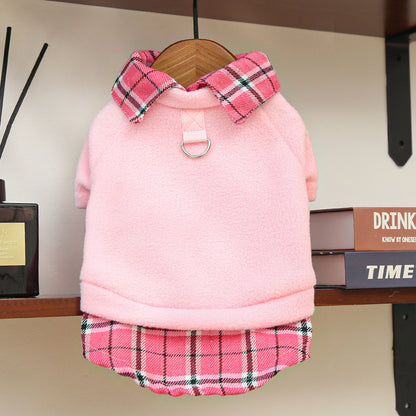 Cat and dog clothing and accessories - new styles for autumn and winter, in college style, with fleece fabric, for pets.