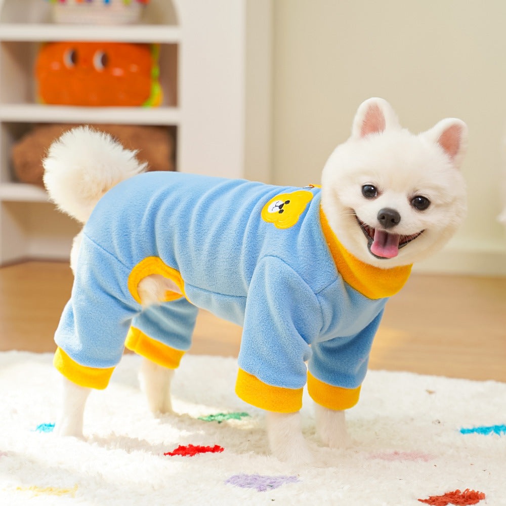 Four-legged Coat - Autumn/Winter Dog Accessories - Color-matched Outerwear - Can Be Tethered