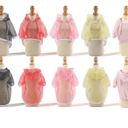 Spring/Summer Breathable Clothes for Cats and dogs Sunscreen vest Hooded pet supplies for small medium sized dogs