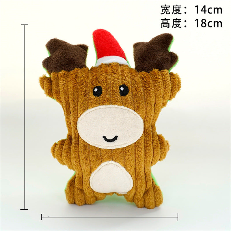 Christmas plush sound bite resistant teeth relief dog and cat toys