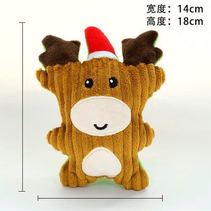Christmas plush sound bite resistant teeth relief dog and cat toys