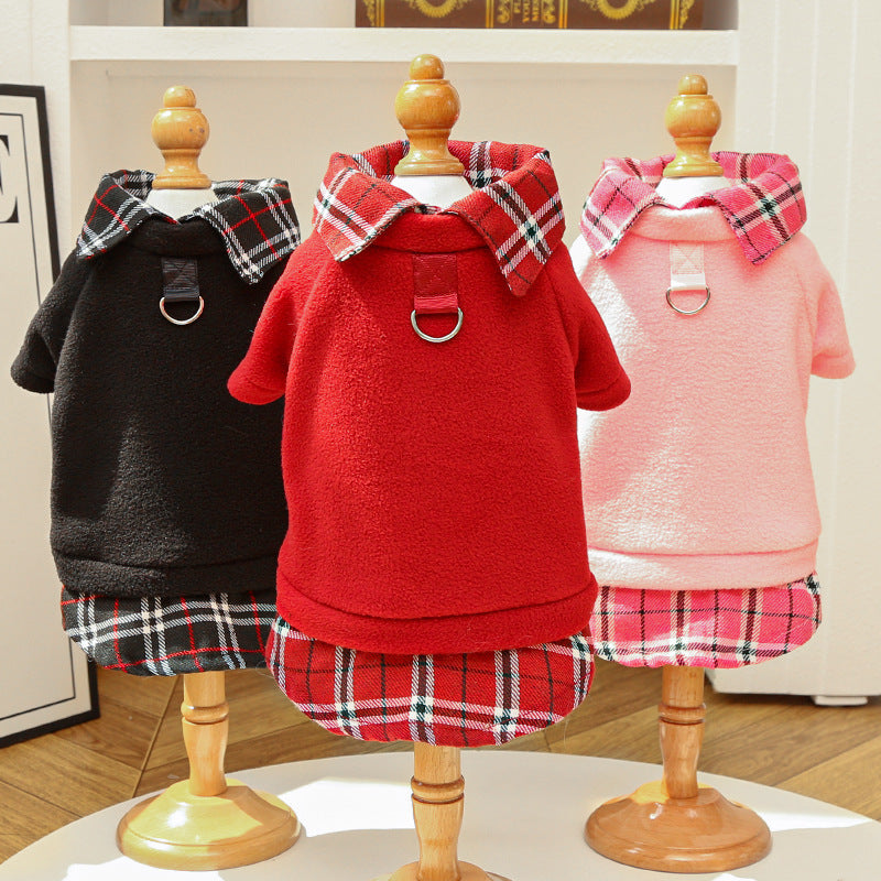 Cat and dog clothing and accessories - new styles for autumn and winter, in college style, with fleece fabric, for pets.