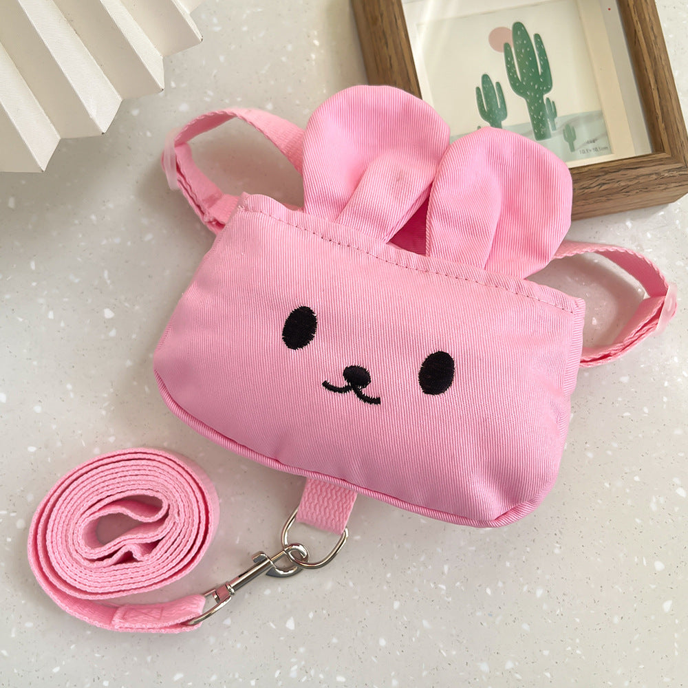 Pet dog chest and back harness double shoulder bag for cats when going outdoors with a leash