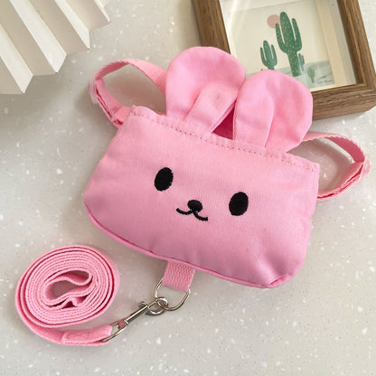 Pet dog chest and back harness double shoulder bag for cats when going outdoors with a leash