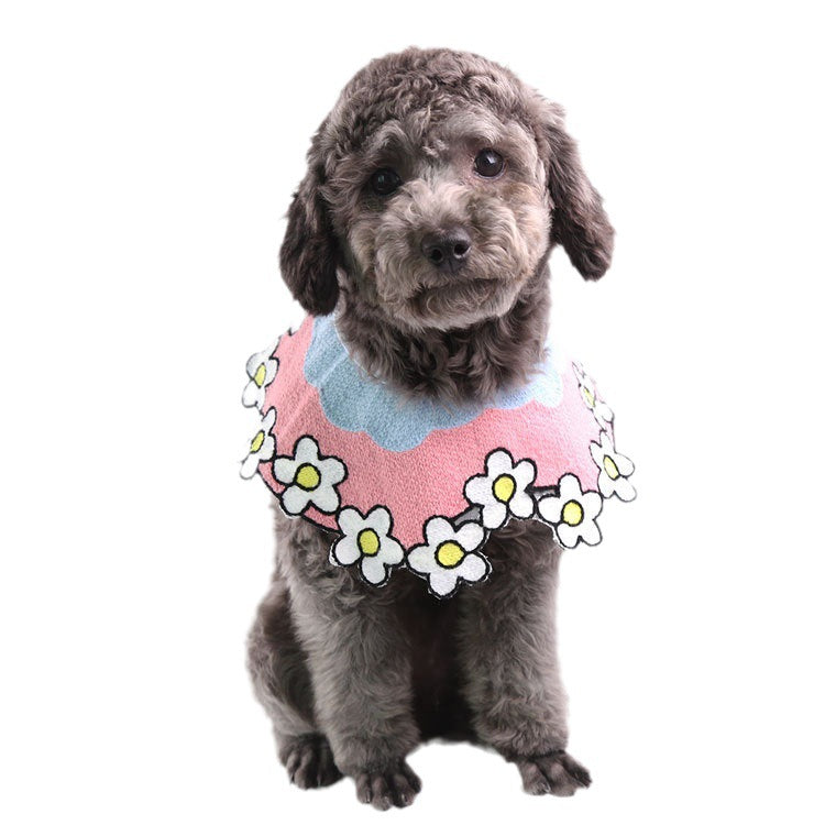 Dog and cat shawl Saliva Towel Pet clothing accessories Knitted Spring summer Autumn winter bib belly pocket