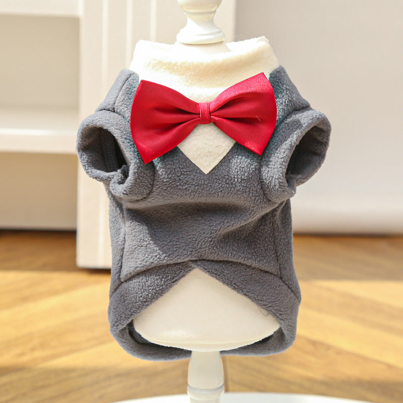 Pet clothing - dog clothes, bow tie, jacket - new style for autumn and winter, providing good warmth.