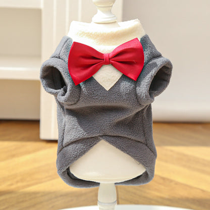 Pet clothing - dog clothes, bow tie, jacket - new style for autumn and winter, providing good warmth.