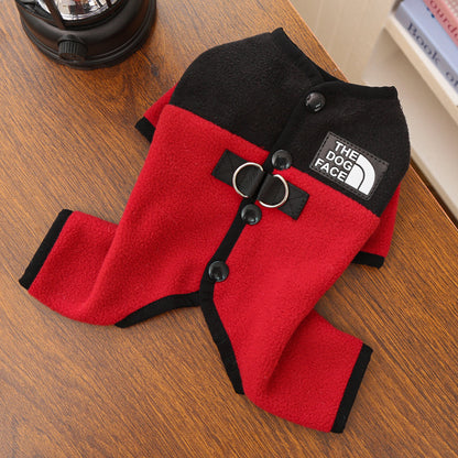 The new fall/winter fleece-lined warm four-leg coat can be pulled on.