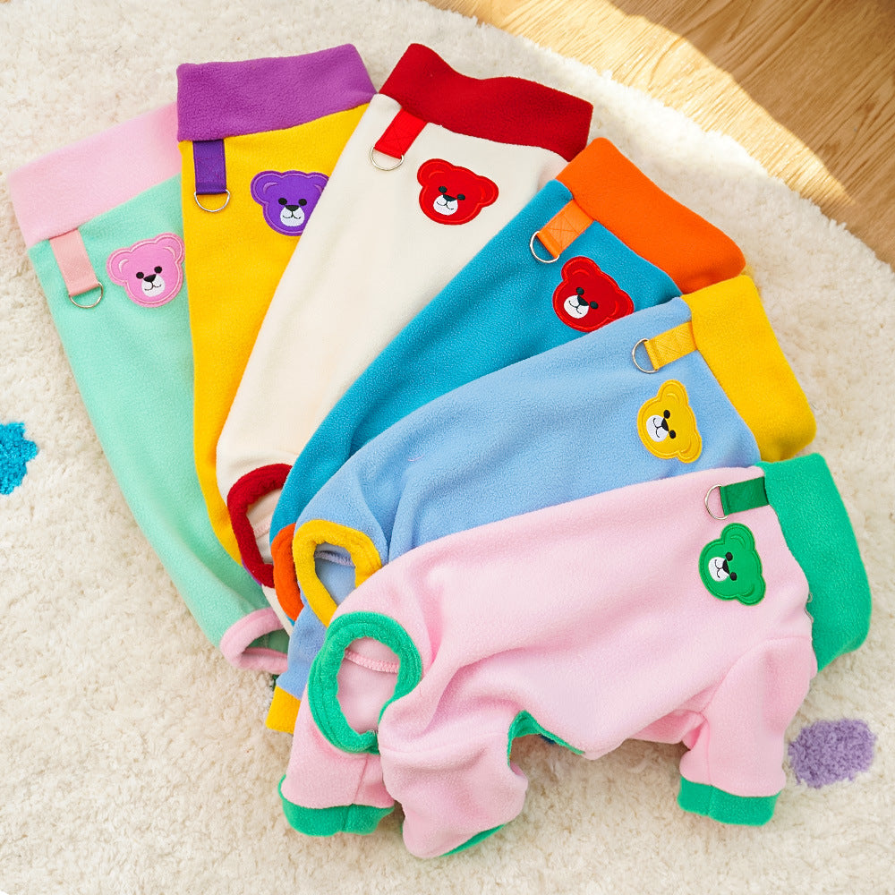 Four-legged Coat - Autumn/Winter Dog Accessories - Color-matched Outerwear - Can Be Tethered