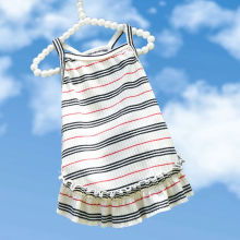 Rainbow striped slip dress Elastic knit small Big Dog cat pet spring and summer clothing supplies