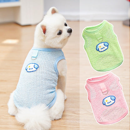 Spring and summer elastic perforated breathable vest for dogs and cats