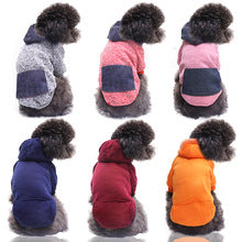 Autumn and winter hoodie denim pocket two-legged clothing Sports style pet clothing Dog cat pet clothing supplies