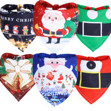 Small, medium and large dog and cat triangle Spit towel Santa Claus elk pet supplies Four seasons decorative scarf