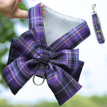 Dog skirt Cat JK plaid chest strap leash Teddy Pomeranian pet supplies Dog Walking preppy clothes