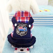 Pet clothing plaid British style four-leg strap cowboy clothing manufacturers wholesale