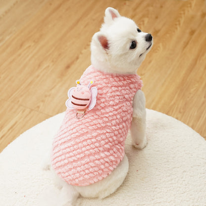 Flannel warm dog and cat vest pet supplies