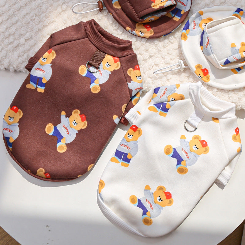 Pet clothing winter and autumn thin fleece pullover shirt
