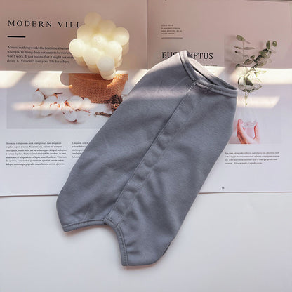 Four-season pure color striped cat spayed dress