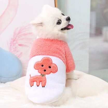 Dog cat Clothes Pet supplies Autumn and winter warm clothes soft cotton wool clothes two feet pet clothes