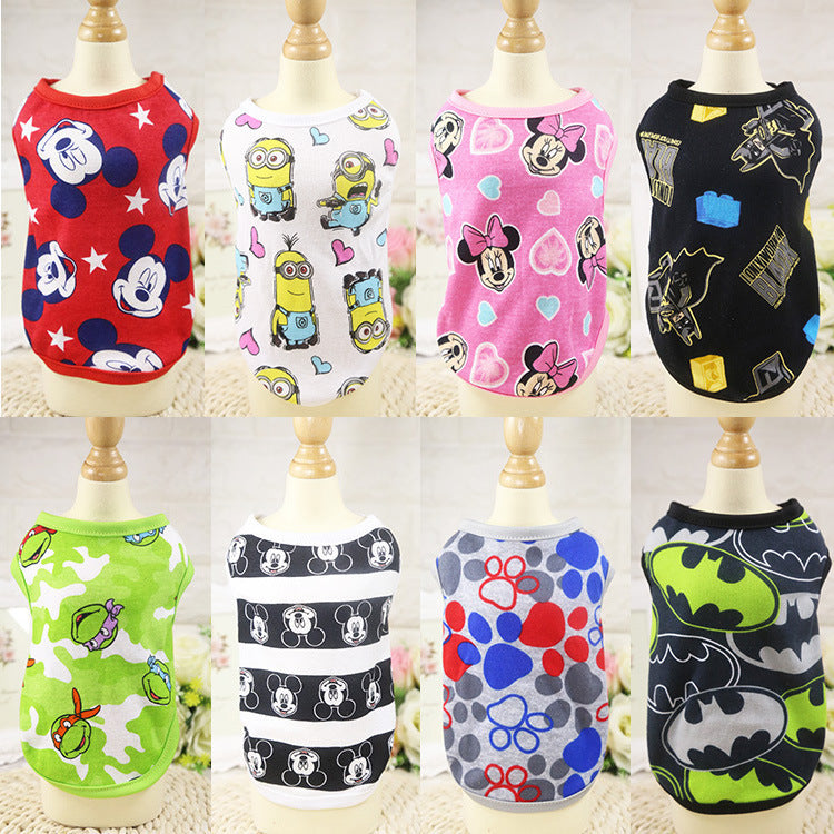 Printed mesh camouflage cartoon pet dog cat vest clothes spring summer sunscreen manufacturers
