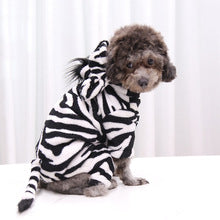 Zebra into pet dog cat Autumn winter thickened flannel four-legged clothing wholesale small, medium and large dogs