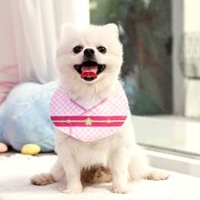 Dog Cat Drool towel Pink Blue double sided printed scarf than Bear Spring Summer Fall Scarf Supplies Pet clothes decoration supplies