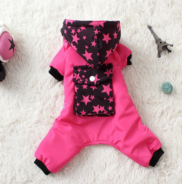 Pet supplies Small medium-sized dog dog clothes cat clothing autumn and winter four-legged cotton-padded cartoon change suit
