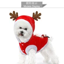 Autumn and winter flannel warm festive pet dog and cat clothing Christmas clothing New Year holiday supplies