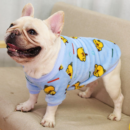 Leopard print Large dog Small dog Autumn Winter warm pajamas coat Pet supplies cat two feet clothes