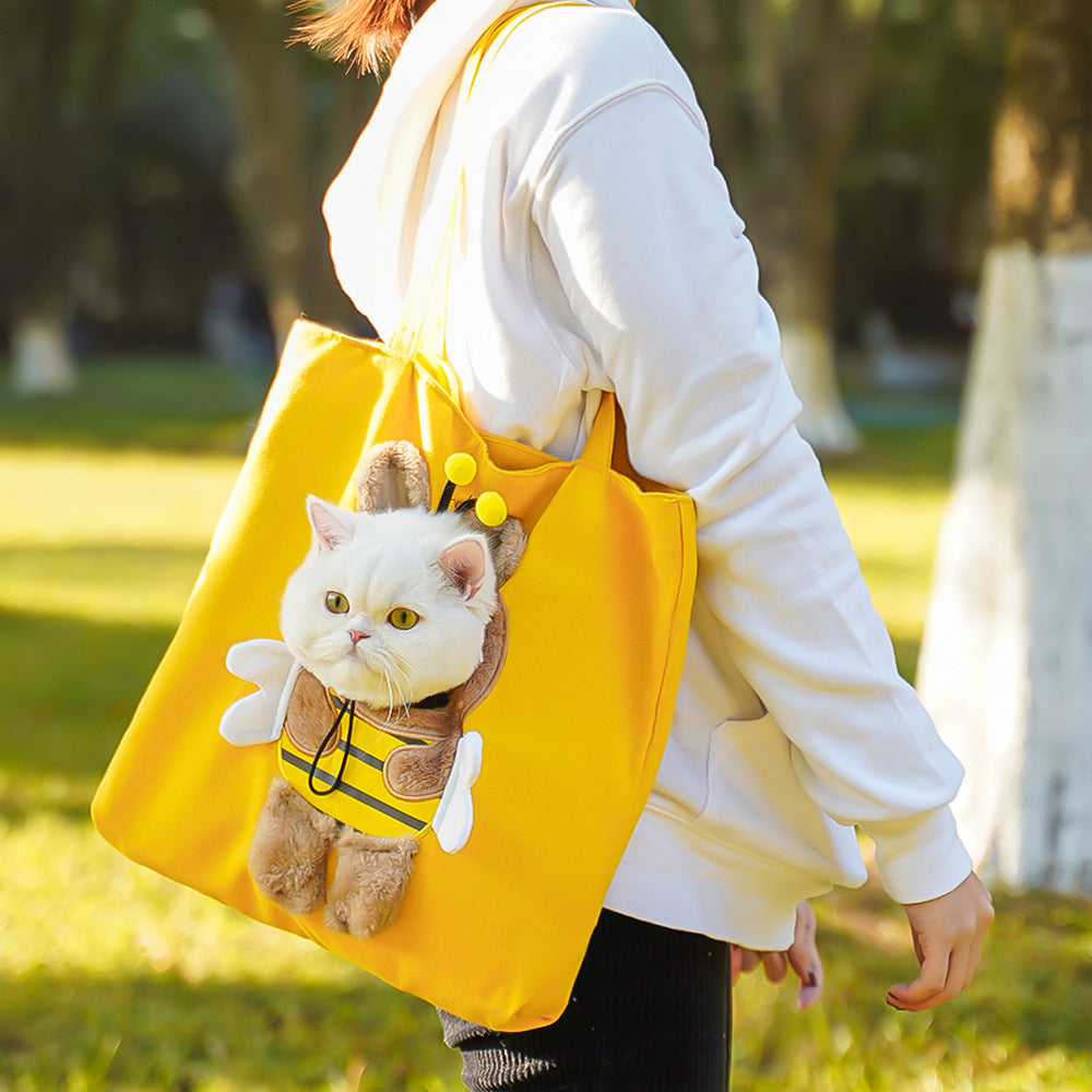 Pet dog and cat travel bag - single shoulder strap - with opening at the top