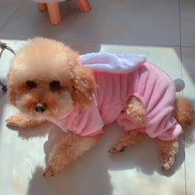 Coral velvet dog clothes Cat pet clothes New autumn and winter Long eared rabbit transformed into a small medium-sized dog