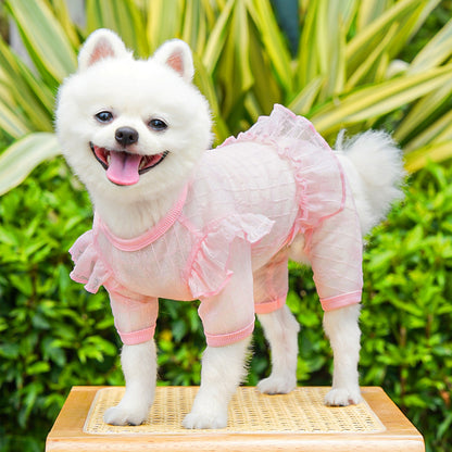Four-legged lace netting dress for pets - dog or cat clothing