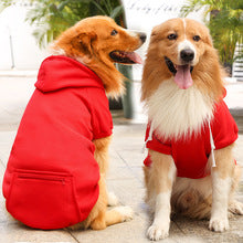 Autumn and winter fleece zipper pocket hoodie large small dog dog cat clothes pet supplies