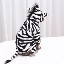 Zebra into pet dog cat Autumn winter thickened flannel four-legged clothing wholesale small, medium and large dogs