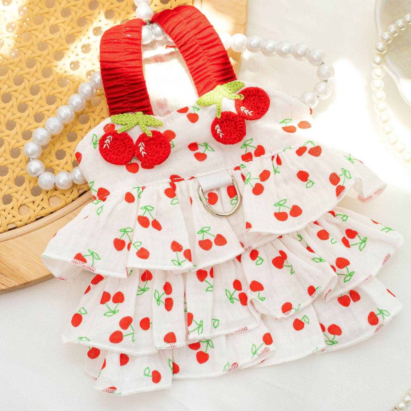 Summer all-cotton dress dog clothes are suitable for small and medium-sized dogs pet clothing