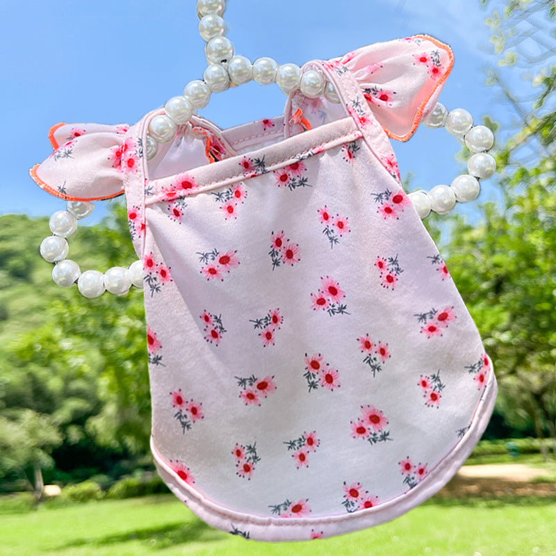 Small flying sleeve spring and summer pet supplies small, medium and large dog clothing