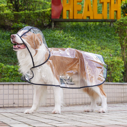 Outdoor walk clear raincoat suitable for small, medium and large dogs