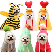 Chicken into dog cat small medium-sized dog autumn and winter hoodie fleece pet clothing supplies