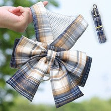 Dog skirt Cat JK plaid chest harness leash Pet supplies Dog Walking preppy clothes