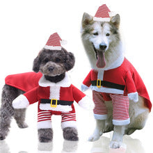 Small big Dog Christmas pet supplies clothes Teddy cat cotton-padded clothing funny autumn and winter pet clothing