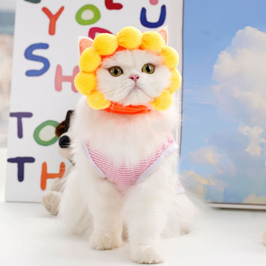New cute sunflower hat adjustable pet headwear