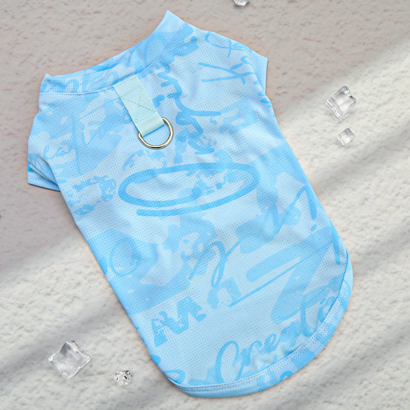 Ice silk cool clothes, vest, waistcoat, and dog clothes