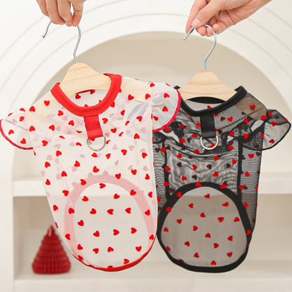 Light and soft elastic dog clothes, cat clothes, fabric items, net sleeves, fluttering sleeves