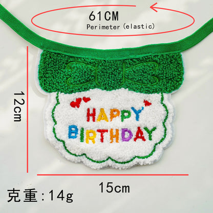 Pet ins wind birthday drool towel bib scarf Dog cat hat accessories wholesale factory direct sales