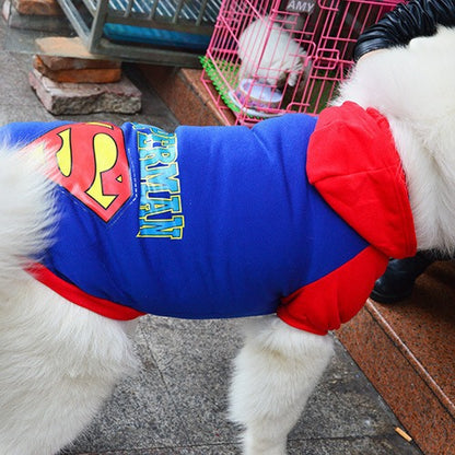 Pet autumn and winter large small dog dog cat clothes Superman Batman Golden hair Samo supplies wholesale